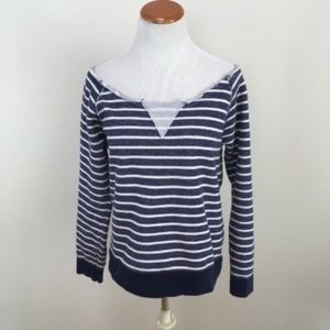 UO Coincidence Chance‎ Wide Neck Striped Sweatshirt Women’s Sz Large